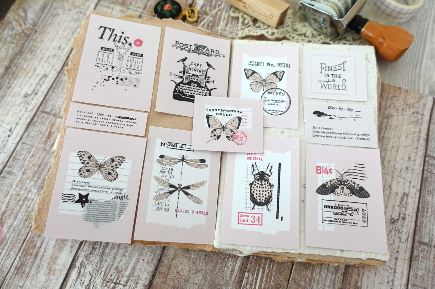 Printable Vintage Insect Postage
