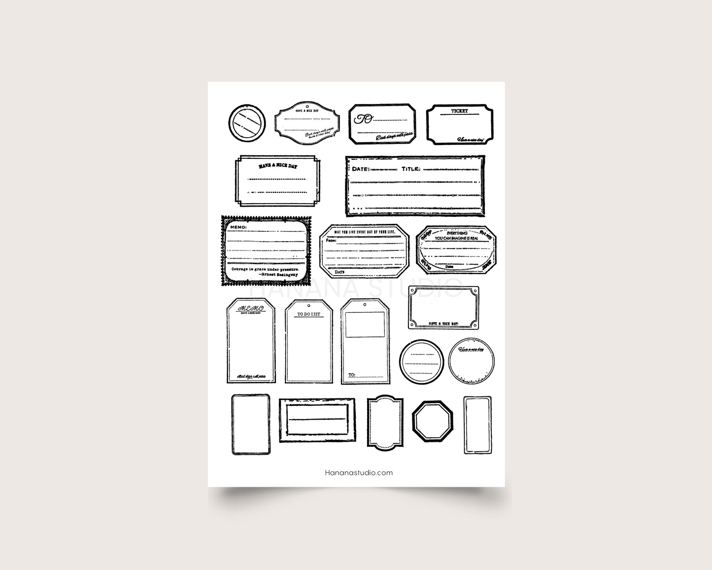 Printable Frames & Tags
