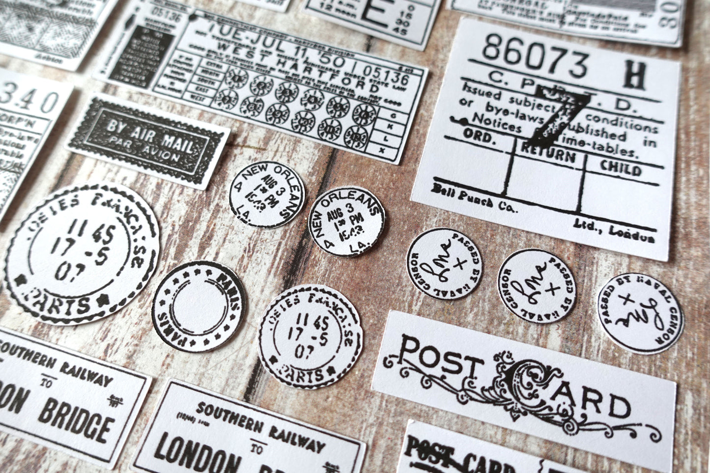Printable Postage, Ticket & Stamp