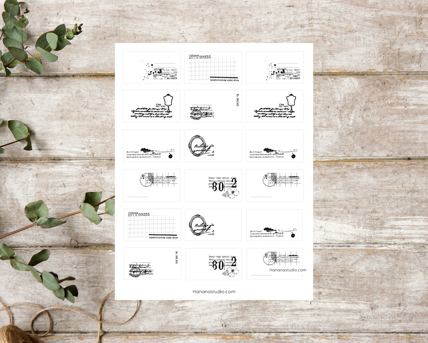 Printable Minimalist Journaling Ephemera