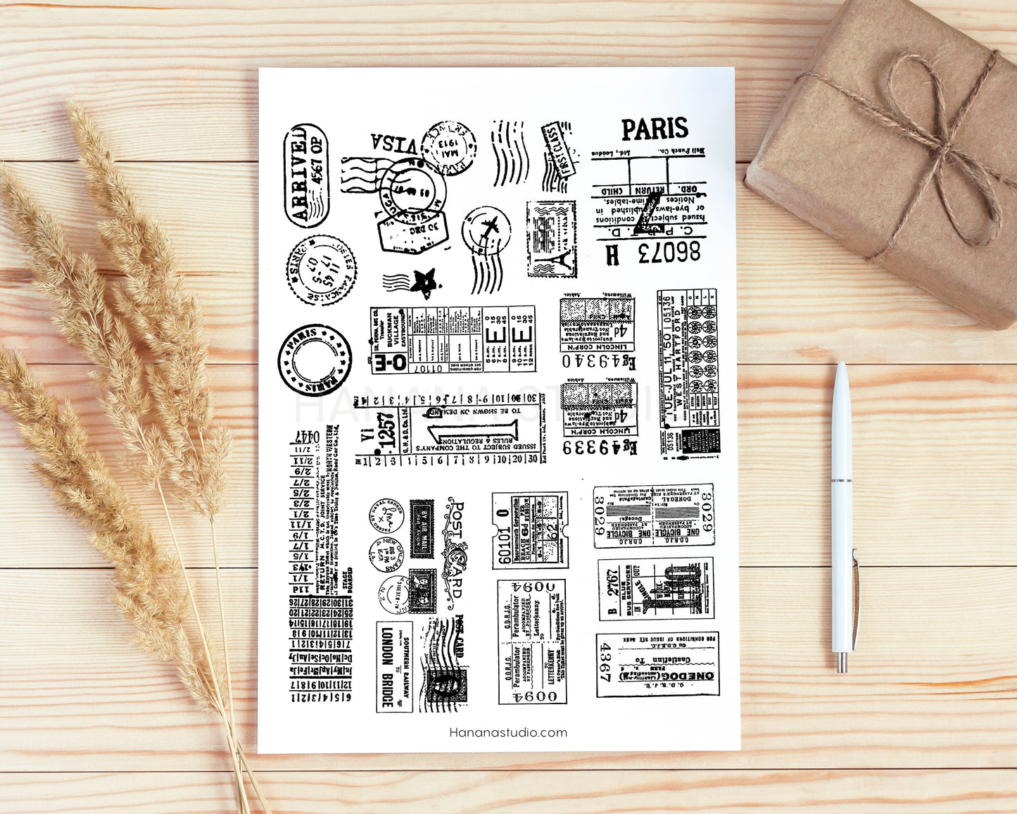 Printable Postage, Ticket & Stamp