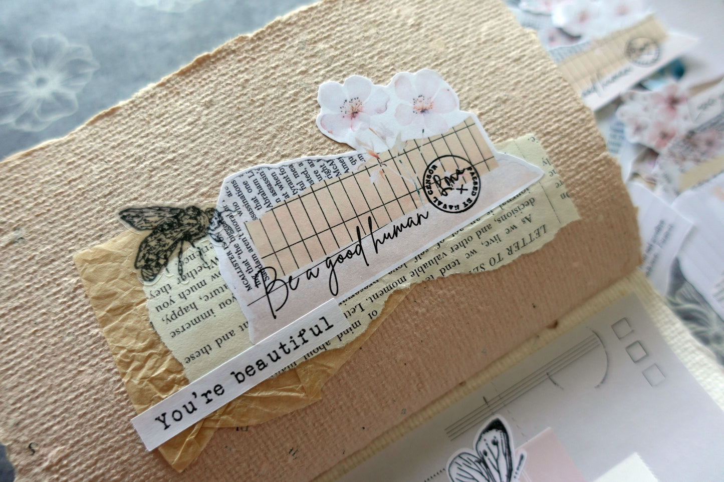Printable Ripped Paper Floral Ephemera