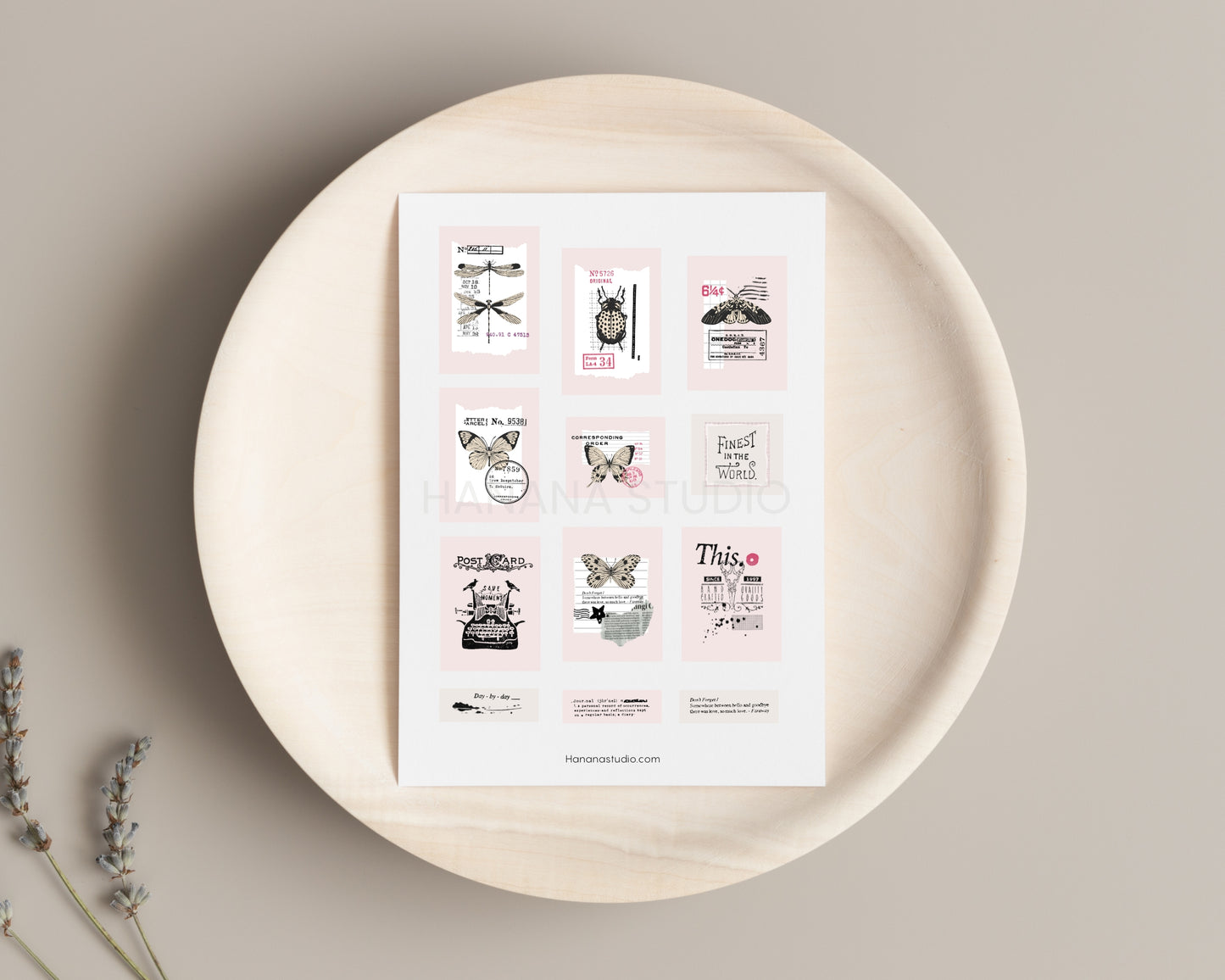 Printable Vintage Insect Postage