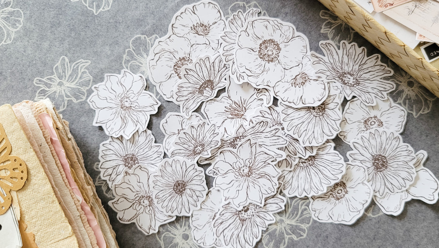 Printable Sunflower & Anemone