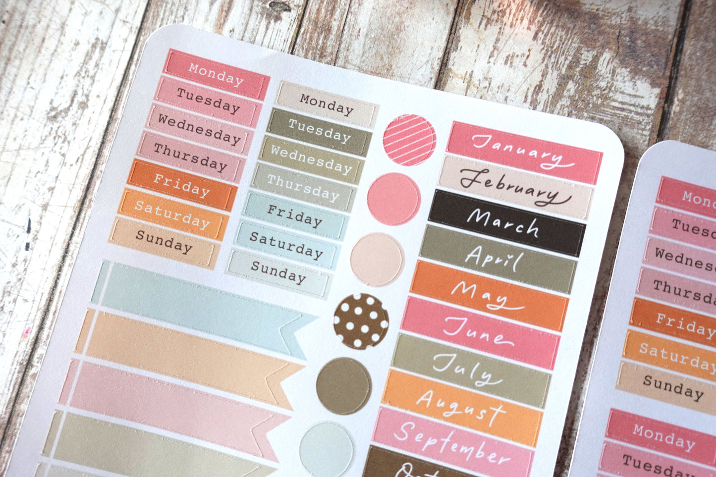 Daily / Weekly / Monthly Planner Sticker Sheet