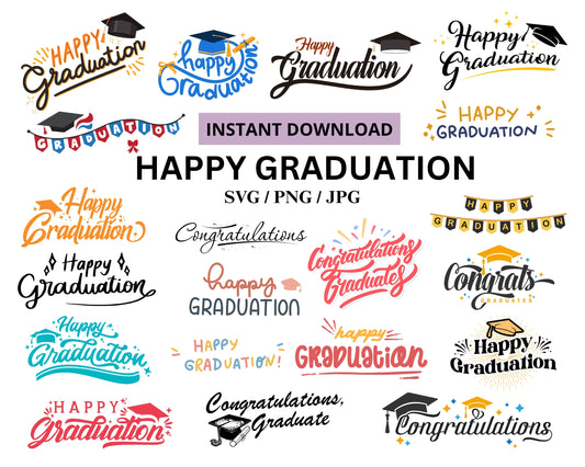 20 Graduation Lettering SVG Bundle