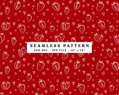 Simple Strawberry Seamless Patterns