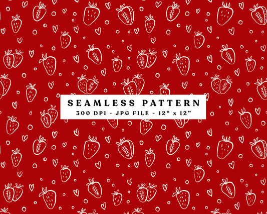 Simple Strawberry Seamless Patterns