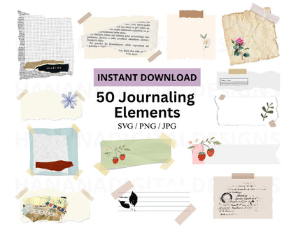 50 Journaling Elements SVG Bundle