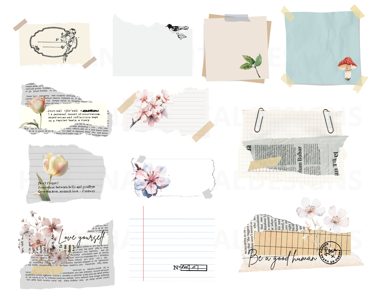 50 Journaling Elements SVG Bundle