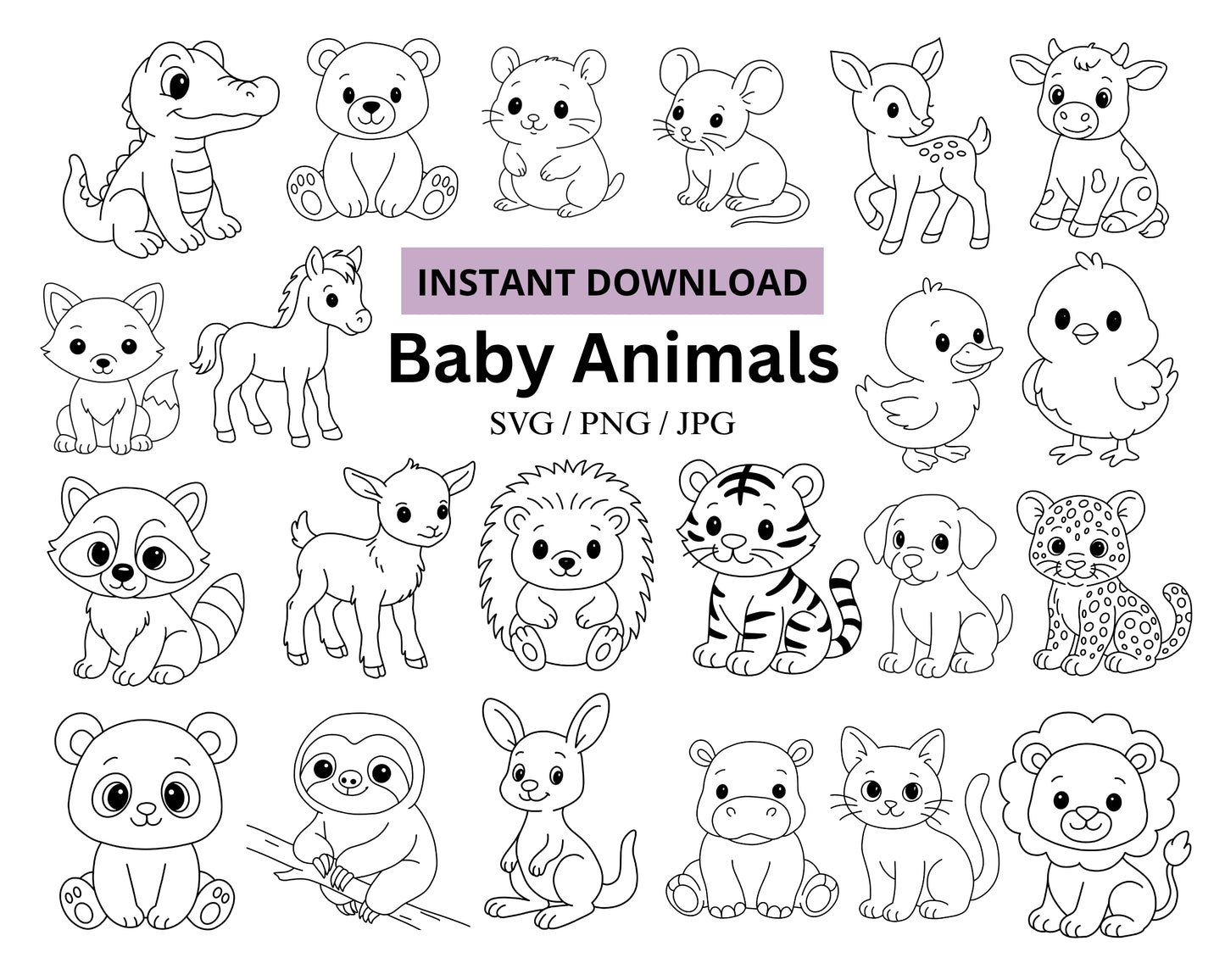 50 Baby Animals SVG Bundle