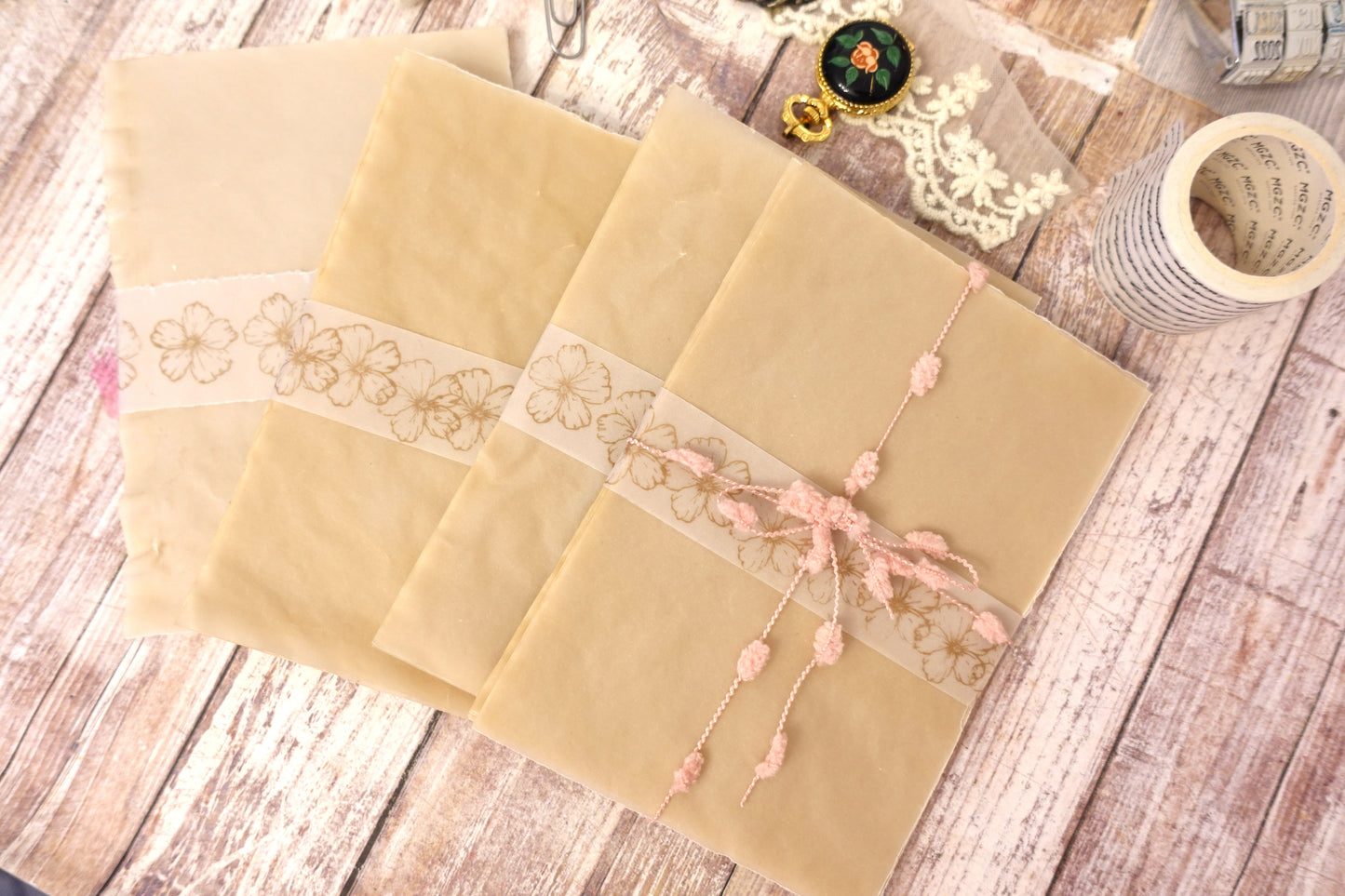 Tea-Dyed Vellum Paper Set