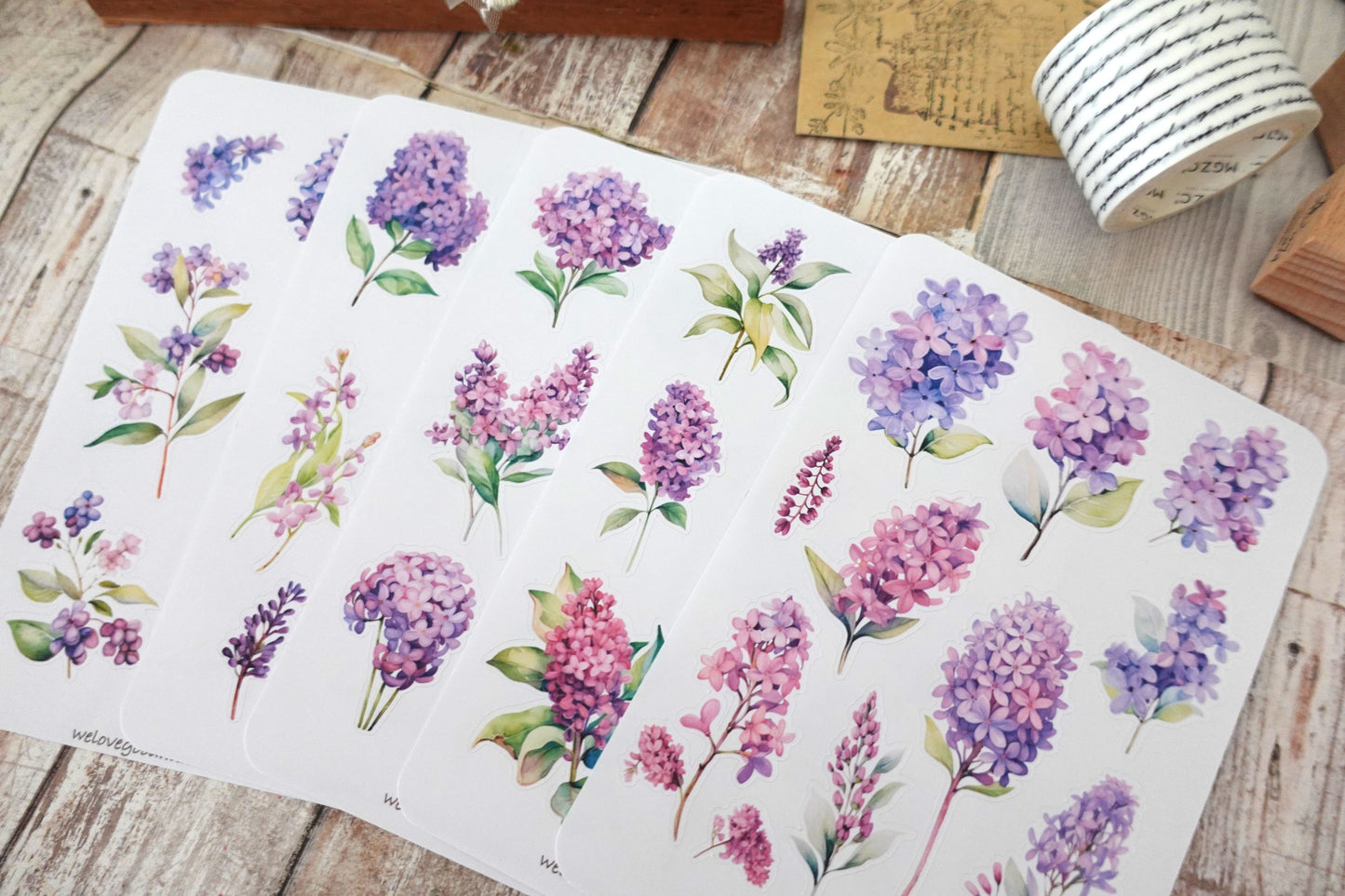 Watercolor Lilac Stickers