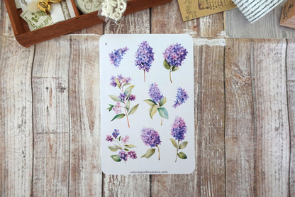 Watercolor Lilac Stickers