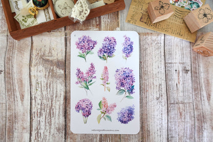 Watercolor Lilac Stickers