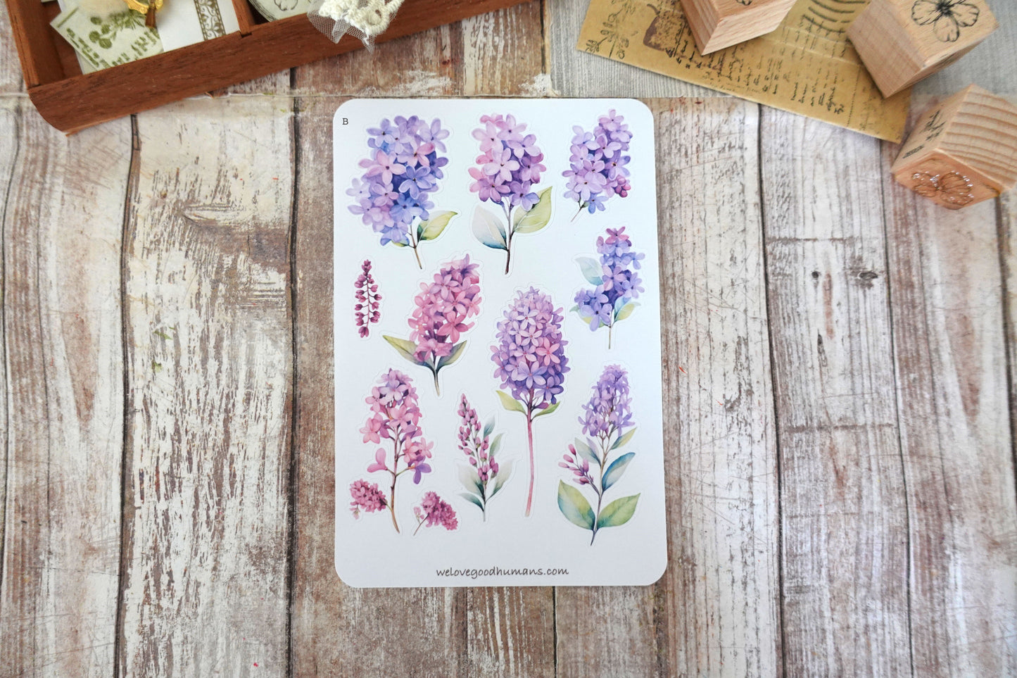 Watercolor Lilac Stickers