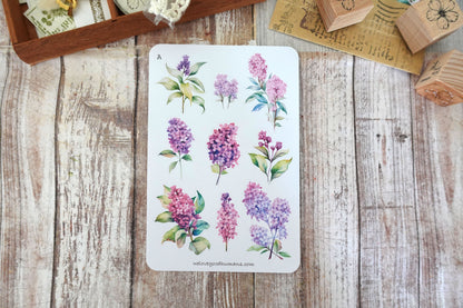 Watercolor Lilac Stickers