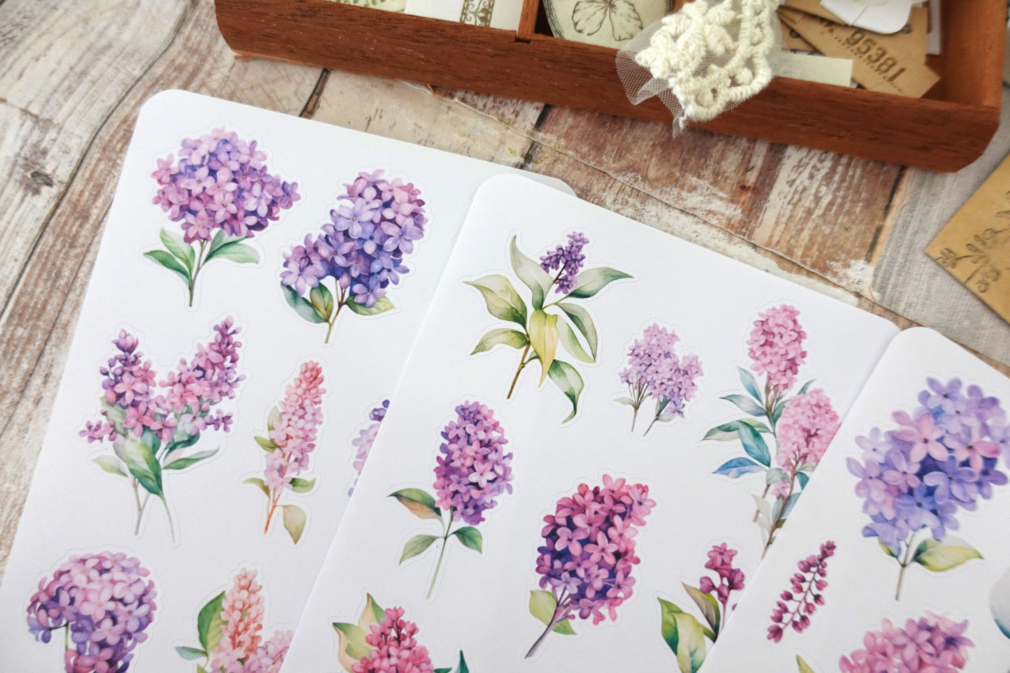 Watercolor Lilac Stickers