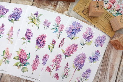 Watercolor Lilac Stickers