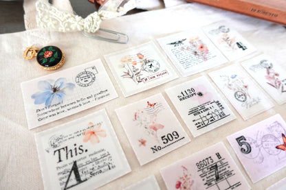 Botanical Postage Ephemera Stickers