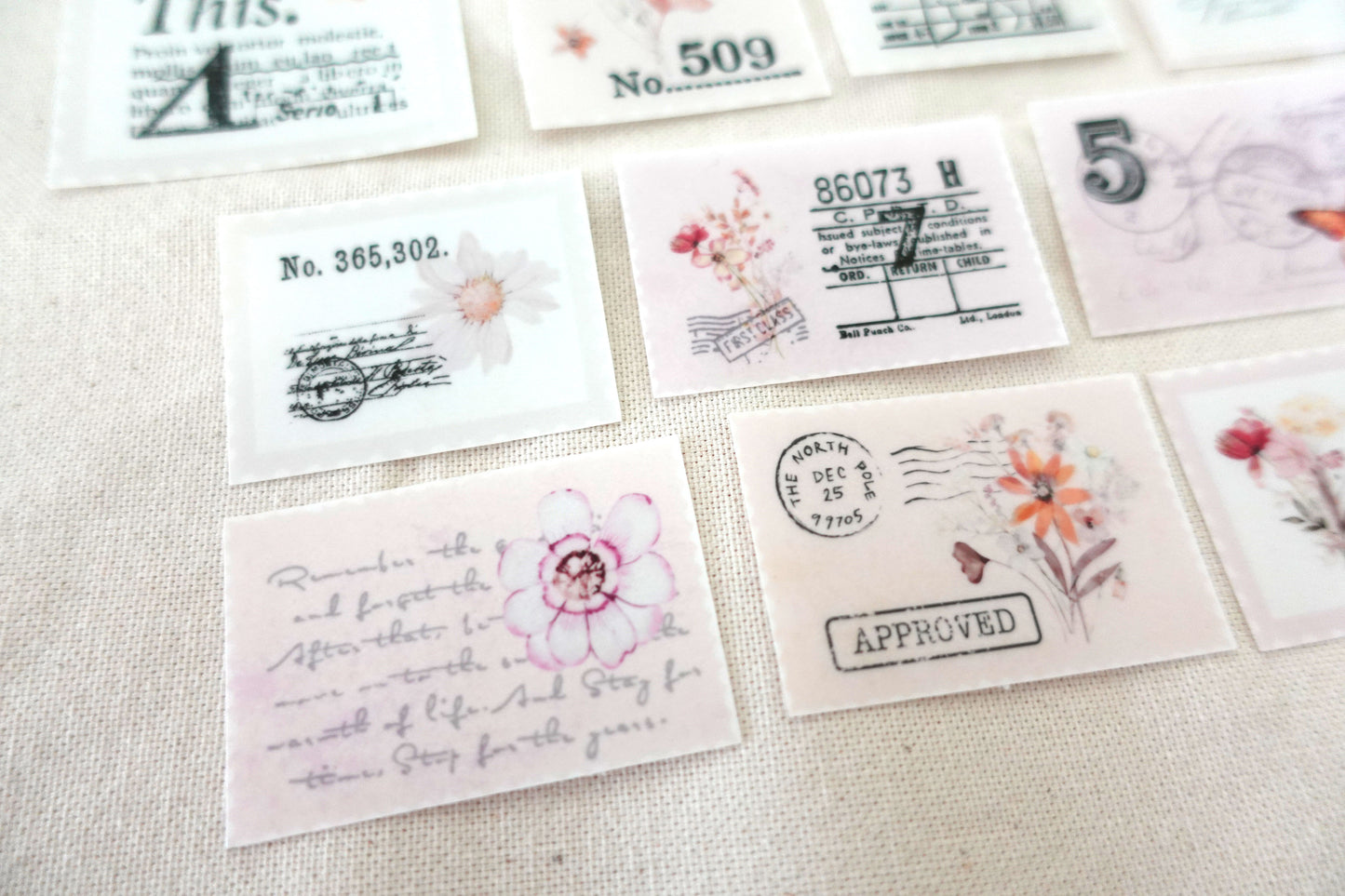 Botanical Postage Ephemera Stickers