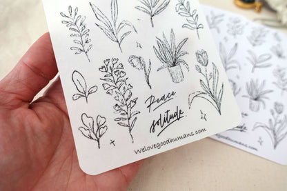 Peace Solitude Plants Sticker