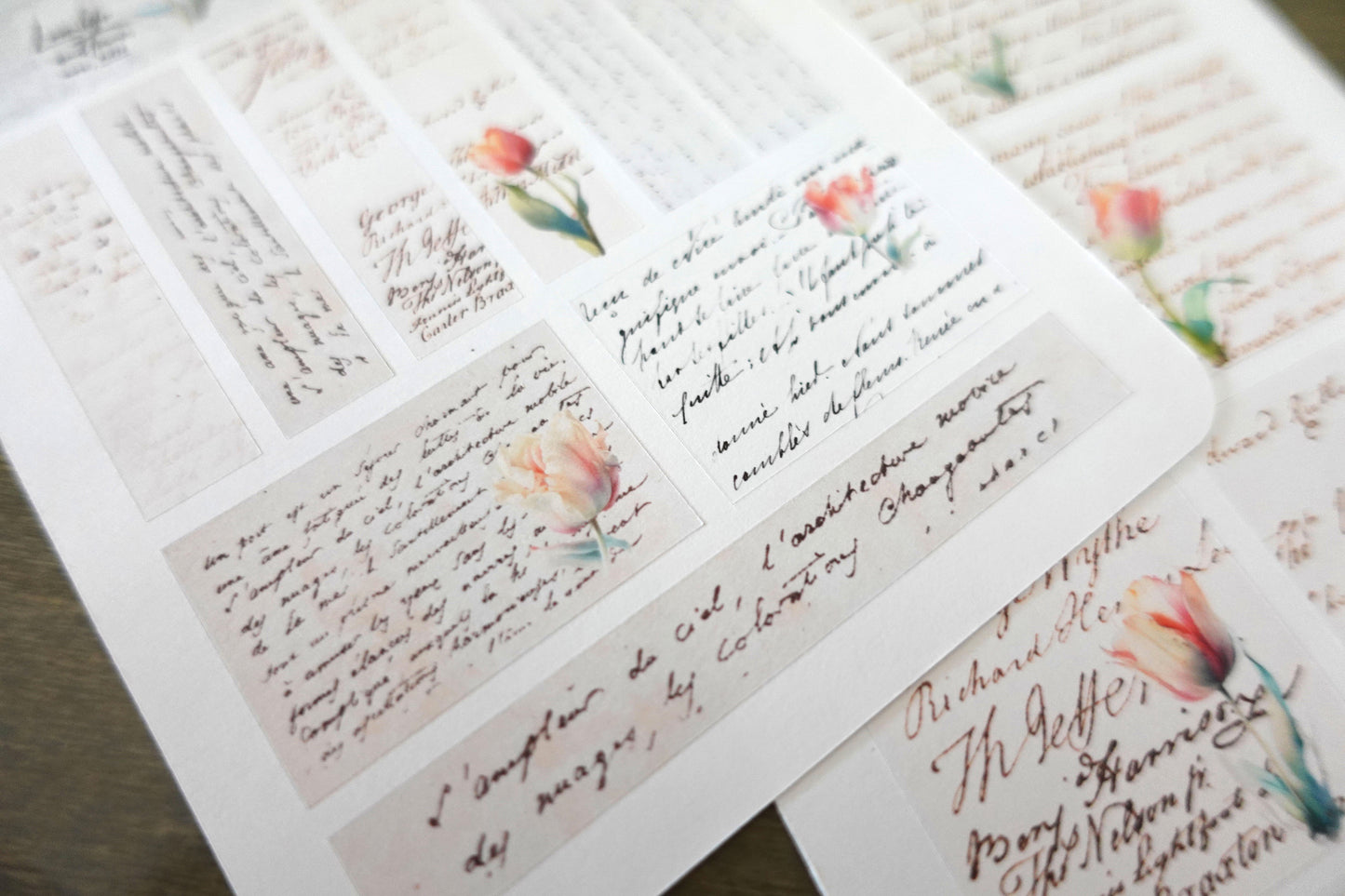 Vintage Script Tulip Stickers