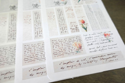 Vintage Script Tulip Stickers