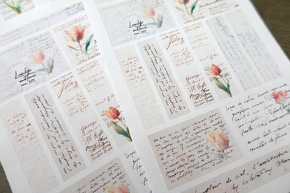 Vintage Script Tulip Stickers