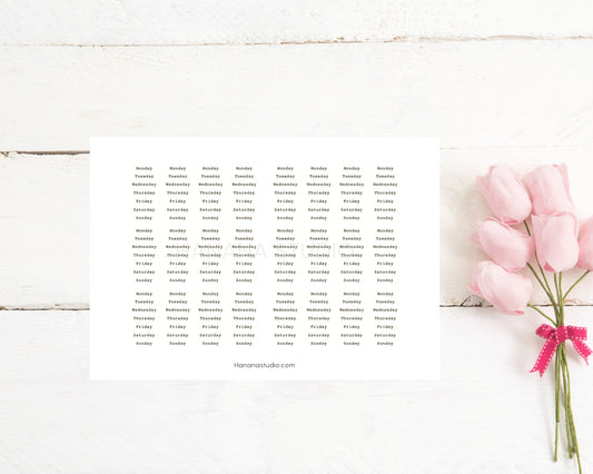 Printable Days of the week