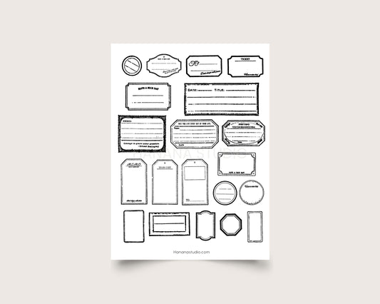 Printable Frames & Tags