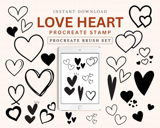 Love Heart Procreate Brush set