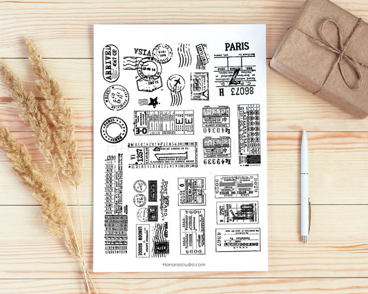 Printable Postage, Ticket & Stamp