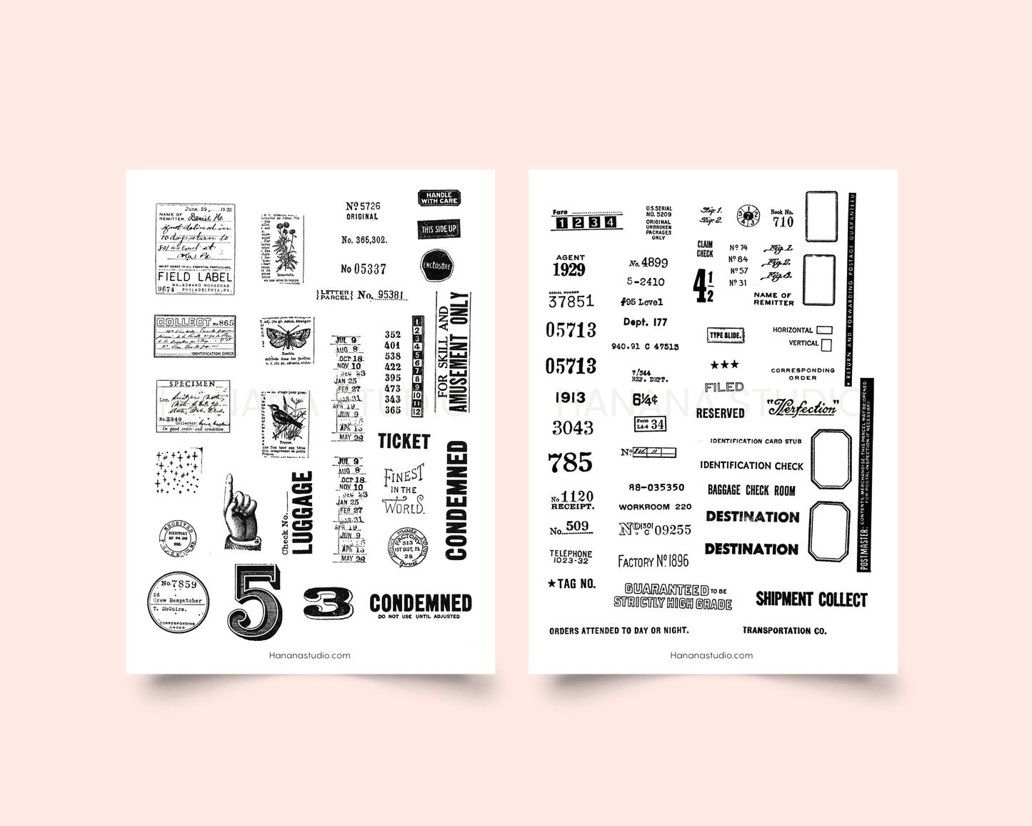 Printable Mixed Ephemera 1 & 2