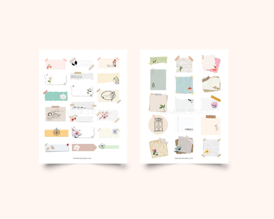 Printable Sticky Notepad 1 & 2