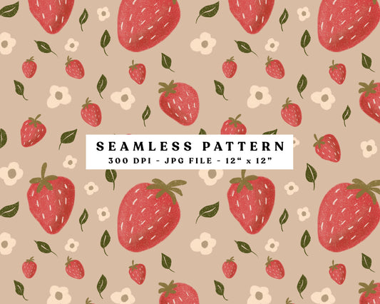 Vintage Strawberry Seamless Pattern