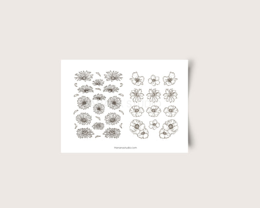 Printable Sunflower & Anemone