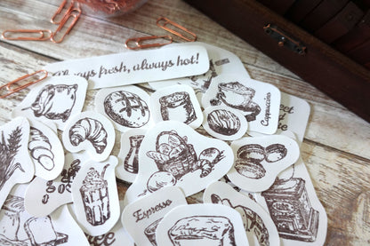 Vintage Coffee & Bread Sticker Pack