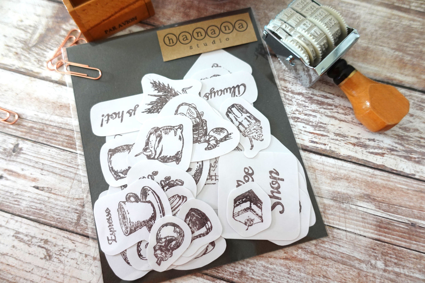 Vintage Coffee & Bread Sticker Pack