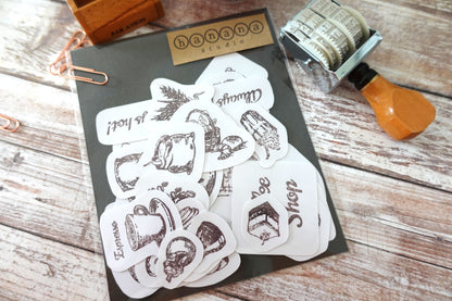 Vintage Coffee & Bread Sticker Pack