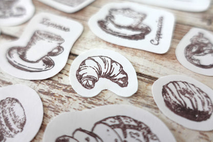 Vintage Coffee & Bread Sticker Pack