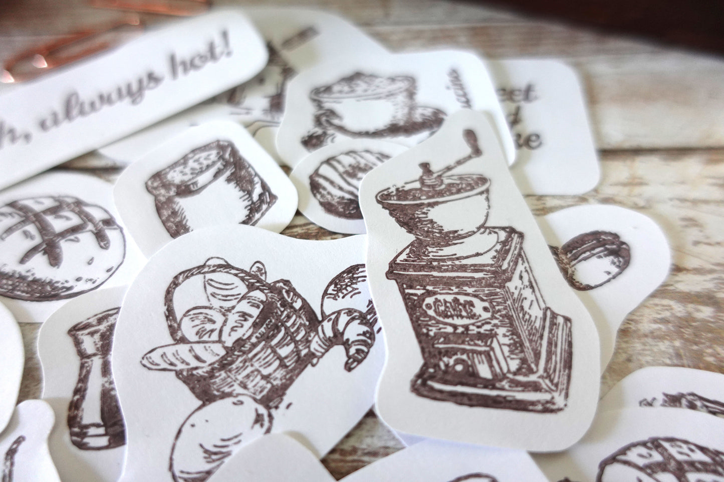 Vintage Coffee & Bread Sticker Pack