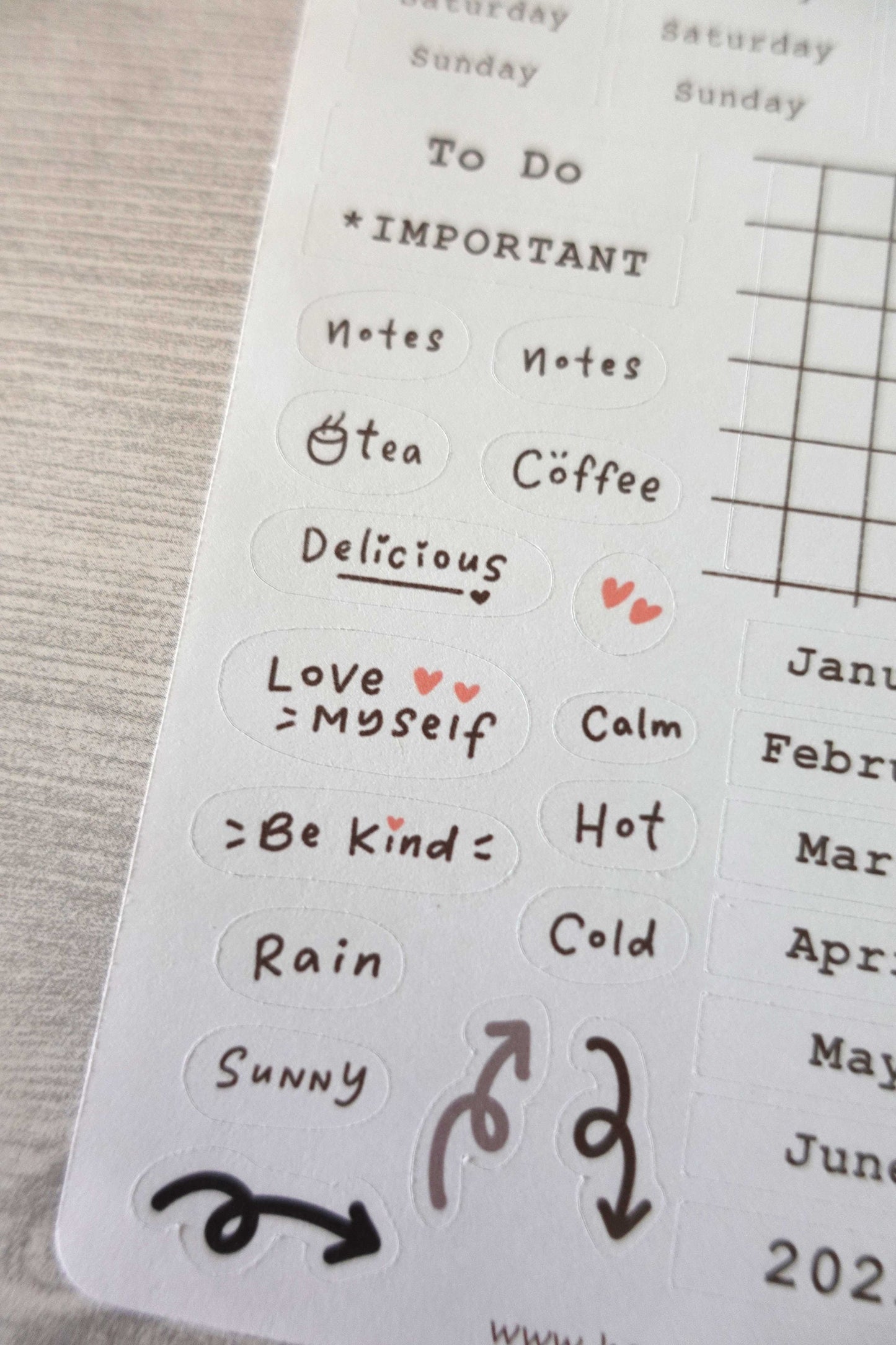 Minimal Planner Sticker