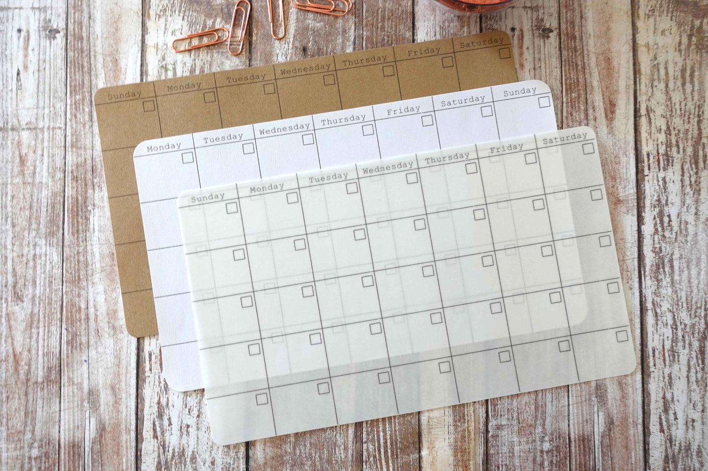 Monthly Calendar Sticker ( Horizontally)