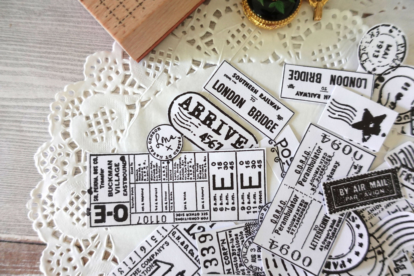 Postage & Ticket Die-cut stickers